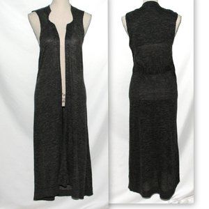 Free People Long Hi Low Size M Mid-Calf Ankle Length Gray Sweater Vest